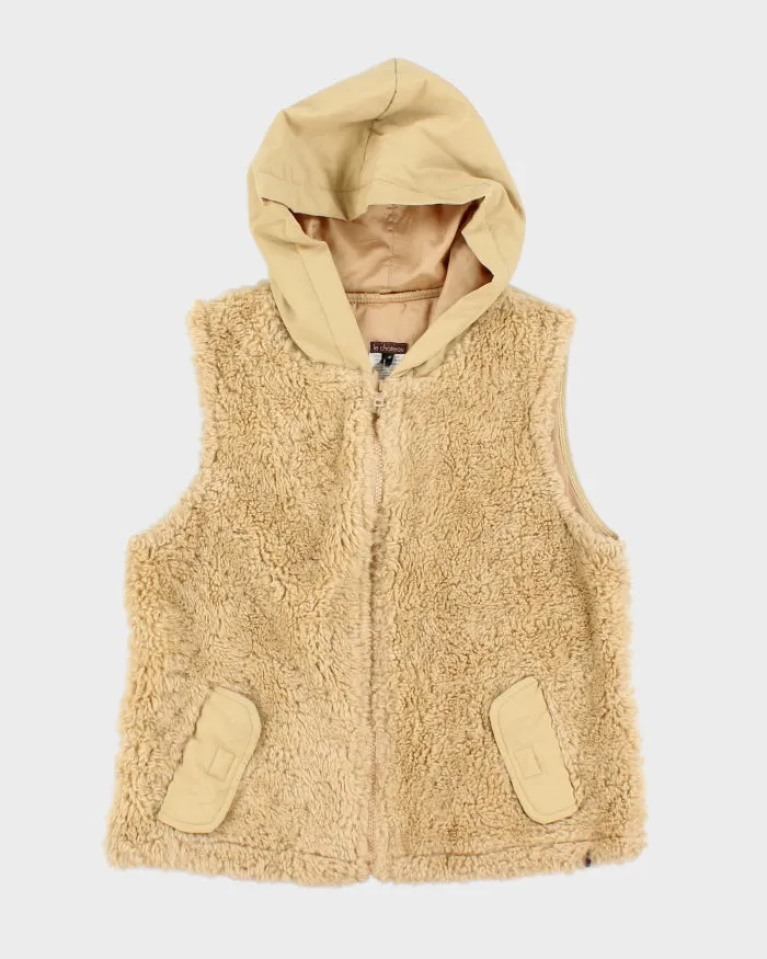 Vintage Le Chateau Faux Hooded Gilet - M sold by Rokit