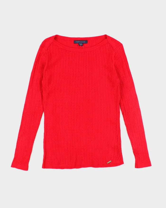 Tommy Hilfiger Red Knit Jumper - M sold by Rokit