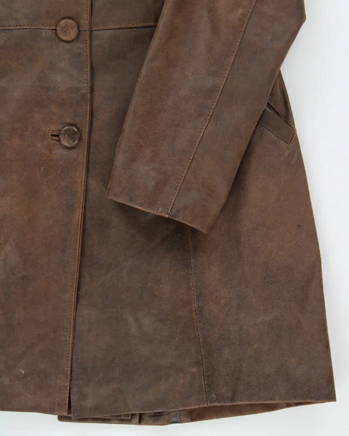 Vintage Alain De France Brown Leather Jacket - S sold by Rokit product image thumbnail 4