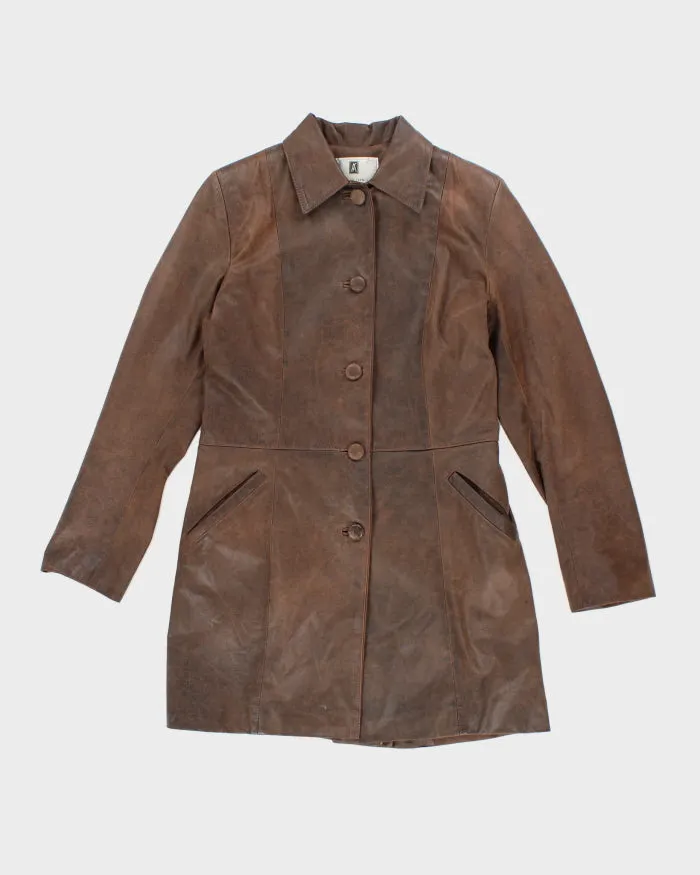 Vintage Alain De France Brown Leather Jacket - S sold by Rokit