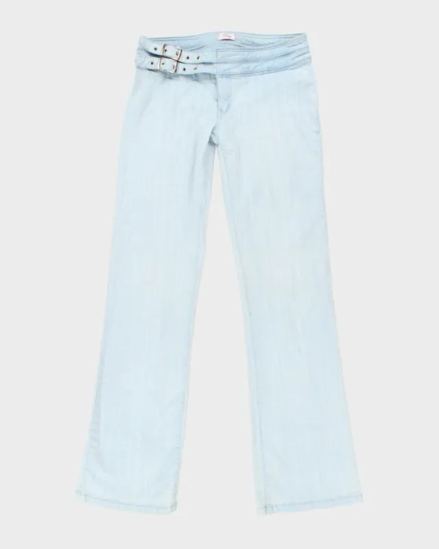 Y2k 00s Light Wash Buckle Bootcut Jeans - W32 L33 sold by Rokit