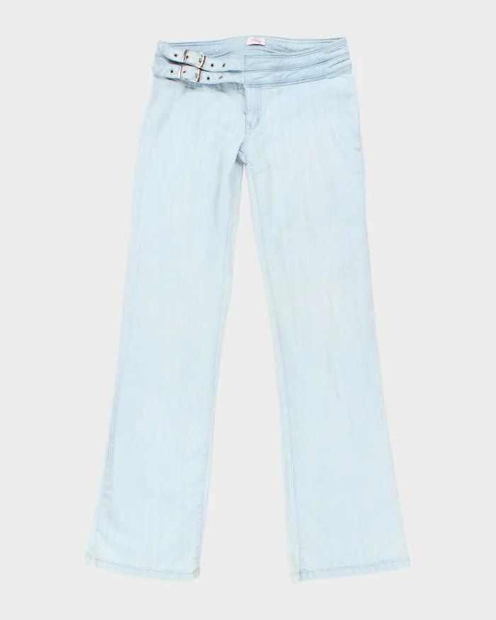 Y2k 00s Light Wash Buckle Bootcut Jeans - W32 L33 sold by Rokit