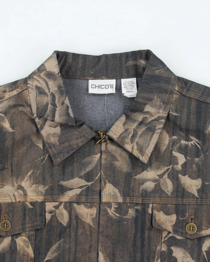 Vintage Women's Y2K Chico's Zip Up Patterned Harrington Jacket - XS sold by Rokit product image thumbnail 3