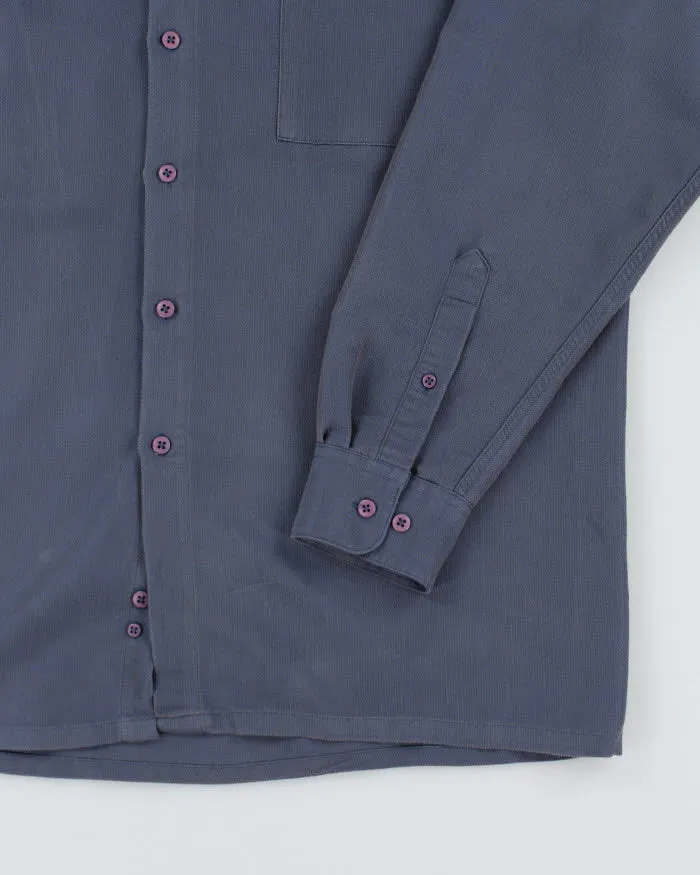 Vintage 90s Pierre Cardin Blue Iridescent Shirt - L sold by Rokit product image thumbnail 4