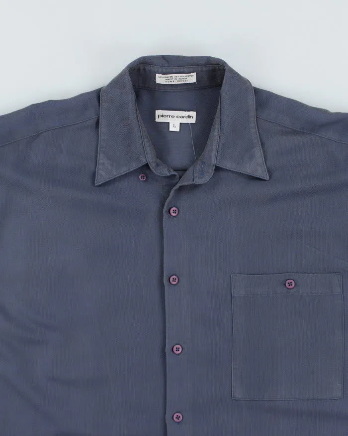 Vintage 90s Pierre Cardin Blue Iridescent Shirt - L sold by Rokit product image thumbnail 3
