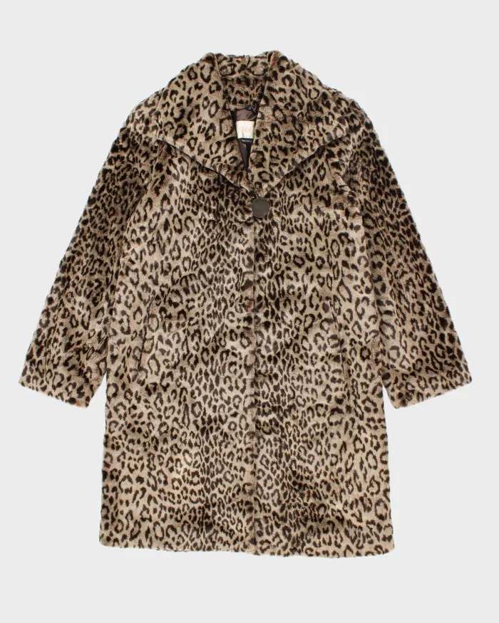 Vintage Nuage Leopard Faux Fur Coat - M sold by Rokit