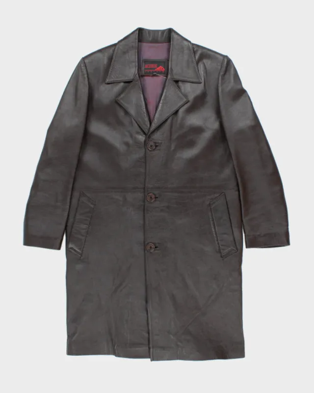 Vintage Mish Leather Double Breasted Trench Style Coat - S sold by Rokit