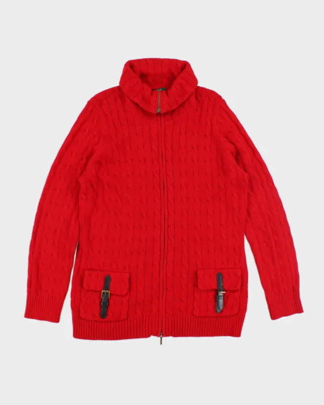 Vintage Ralph Lauren Cable Knit Zip-up Jumper- XL sold by Rokit