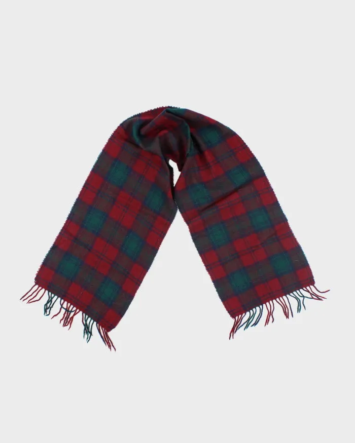 Vintage Red & Green Wool Checked Scarf sold by Rokit