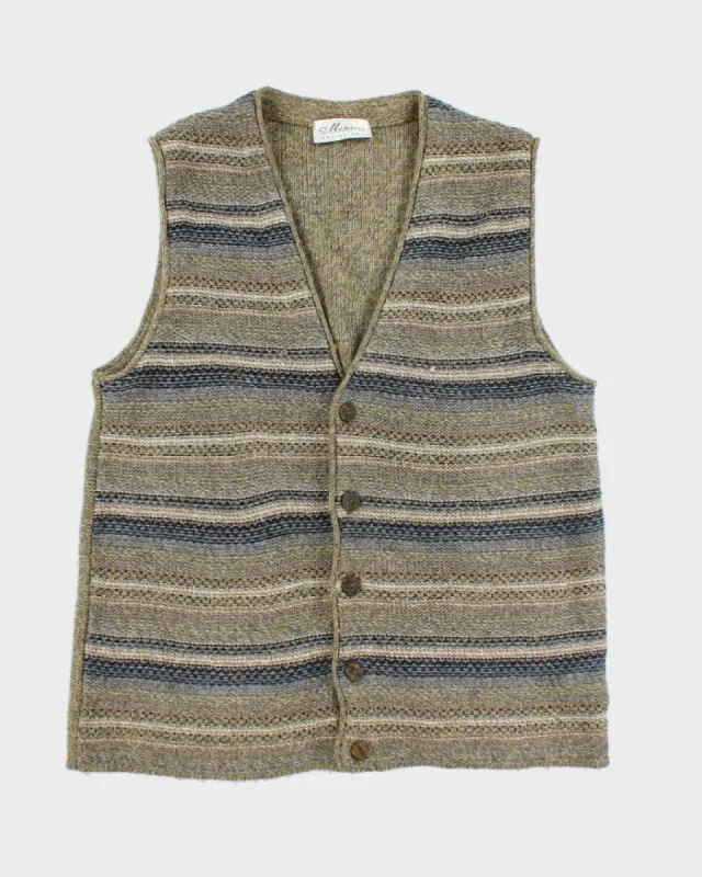 Vintage 90's Monviso V-Neck Chunky Tank Cardigan - M sold by Rokit