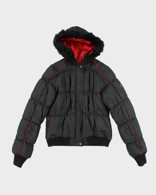 Vintage Y2K Women's DKNY Cropped Hooded Puffer Jacket - S sold by Rokit