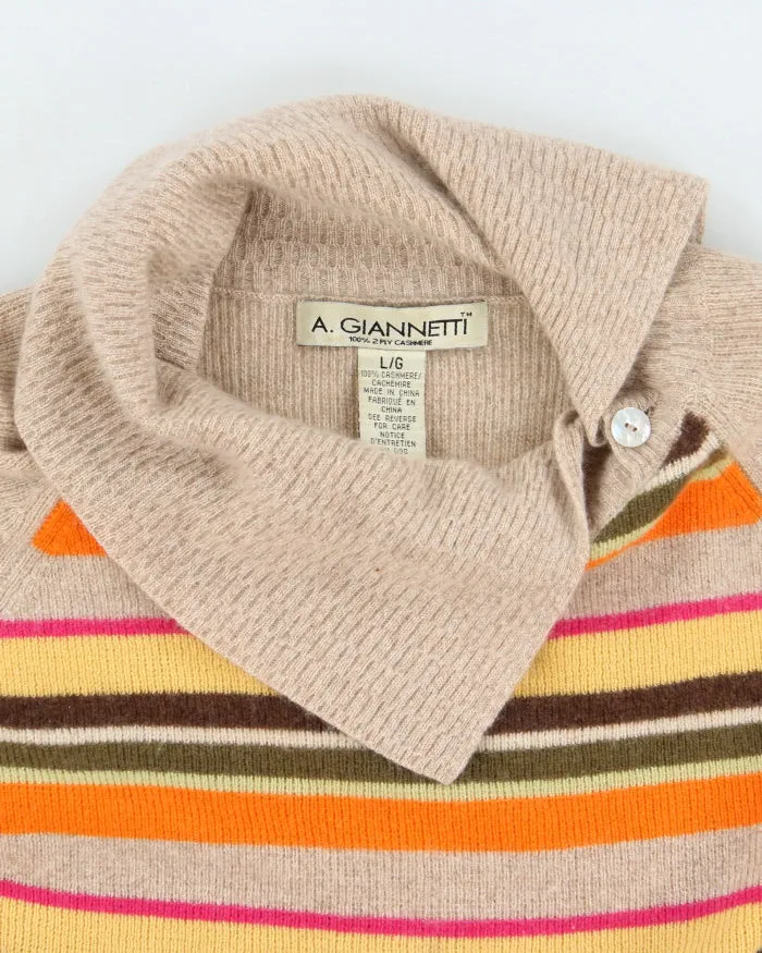 Vintage 90s A. Giannetti Cashmere Stripped Jumper - L sold by Rokit product image thumbnail 3
