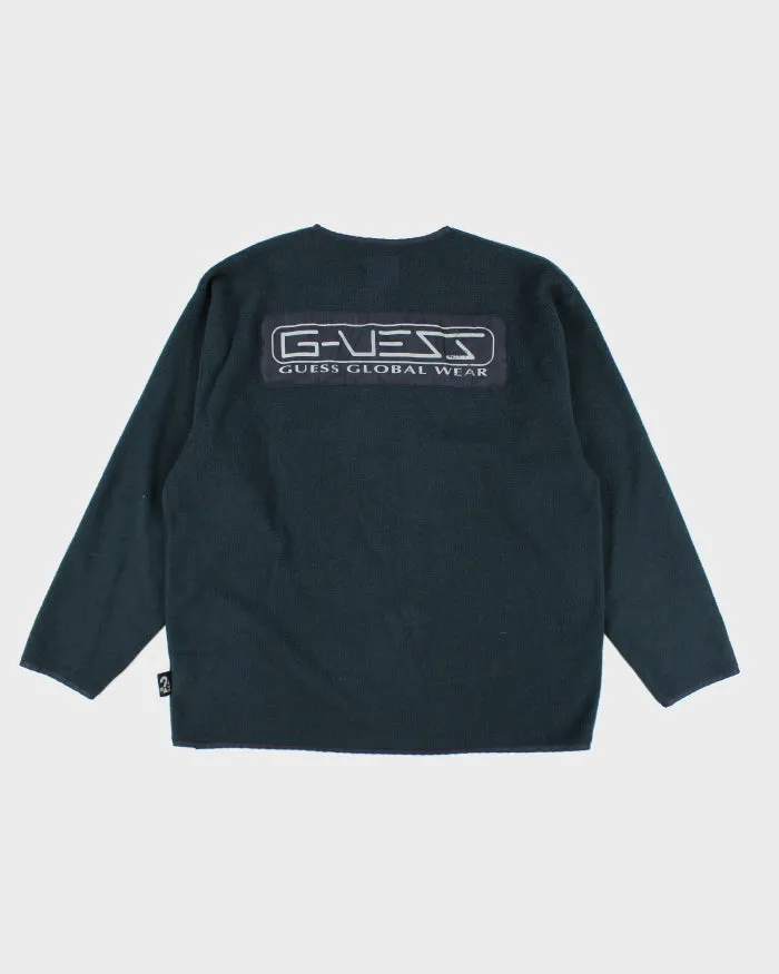 Vintage 90's Guess Collarless Quarter Zip Fleece - L sold by Rokit product image thumbnail 2