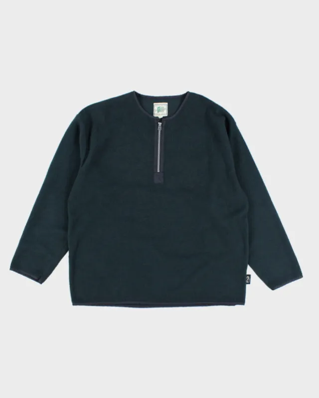 Vintage 90's Guess Collarless Quarter Zip Fleece - L sold by Rokit