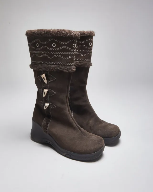 Y2k 00s Brown Toggle Boots - UK6 sold by Rokit