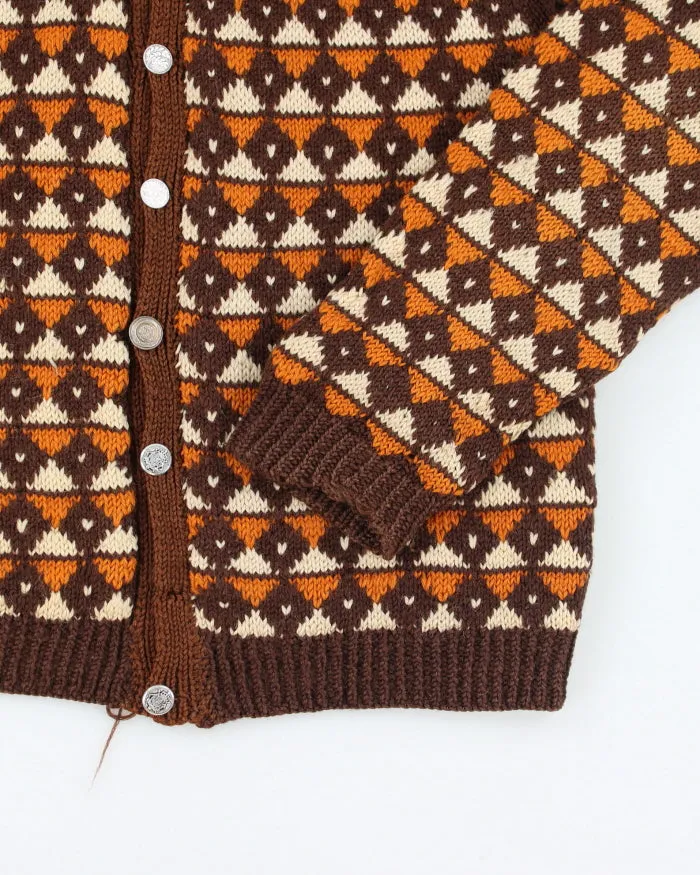 Vintage 80's Patterned Chunky Button Up Knit Cardigan - M sold by Rokit product image thumbnail 4