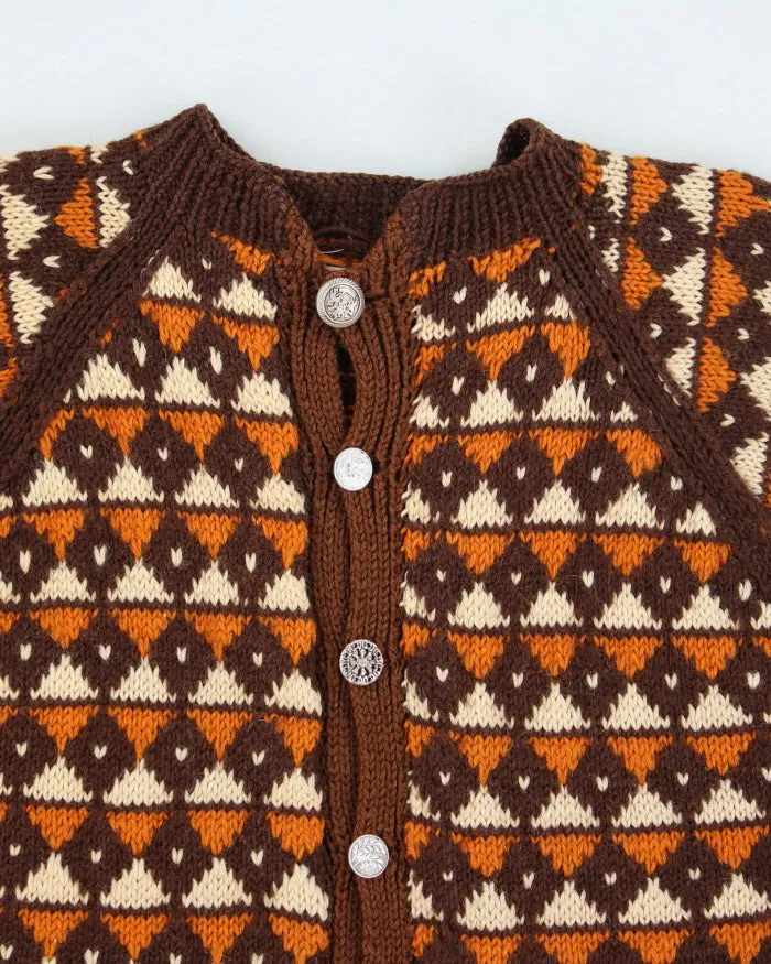 Vintage 80's Patterned Chunky Button Up Knit Cardigan - M sold by Rokit product image thumbnail 3