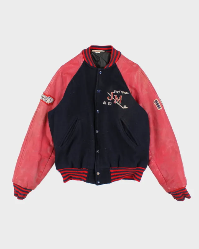 Vintage 80's Embroidered Heavyweight Varsity Jacket - M sold by Rokit