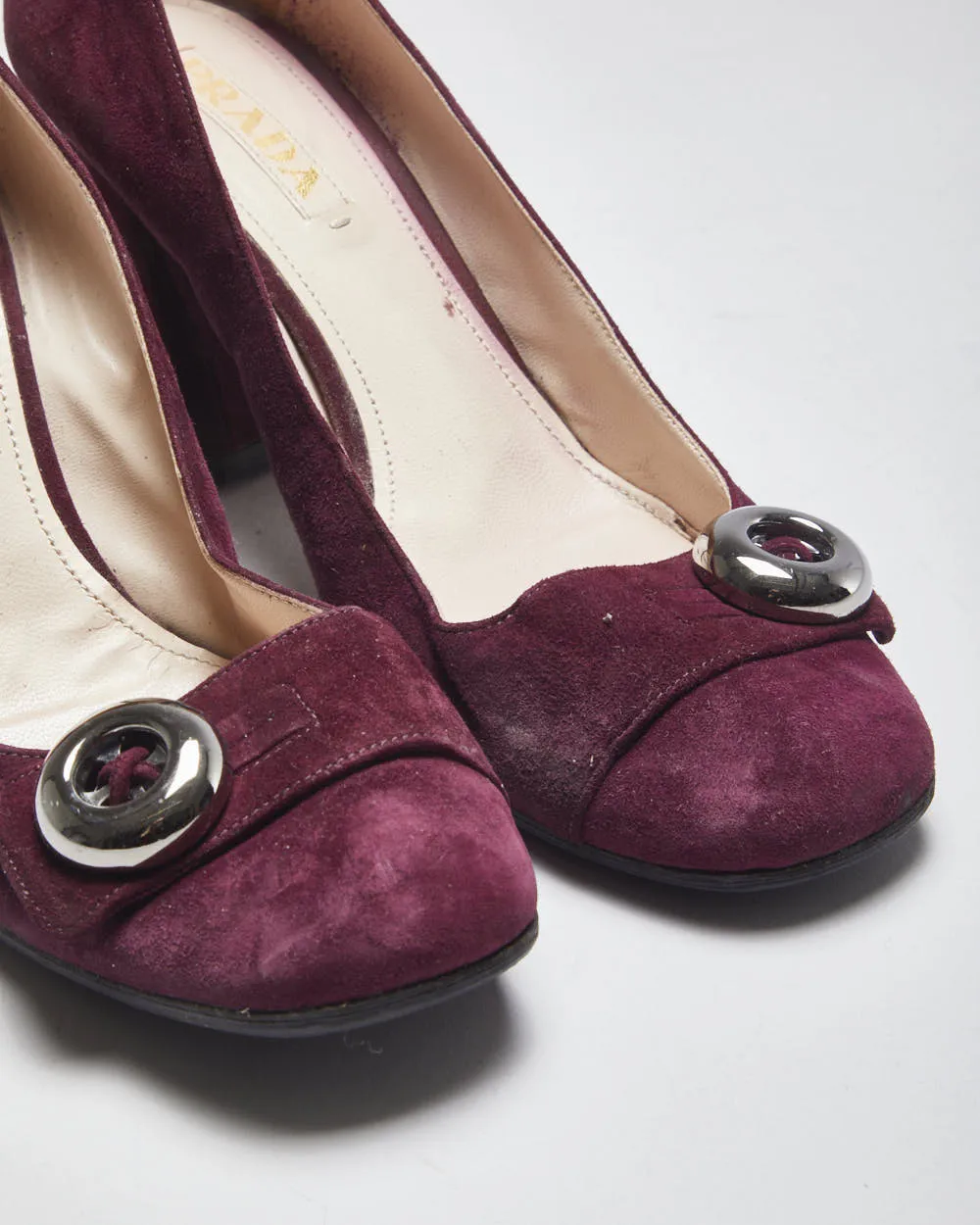 Prada Suede Button Heels - Uk7.5 sold by Rokit product image thumbnail 5