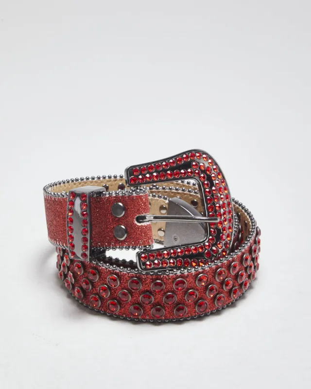 Y2k 00s Glitter Rhinestone Belt - W29-35 sold by Rokit