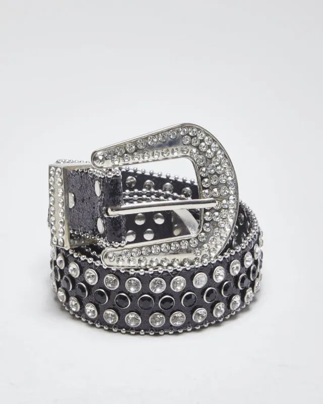 Y2k 00s Glitter Rhinestone Belt - W32-38 sold by Rokit