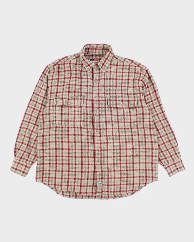 Vintage 90's Levi's Red Plaid Flannel Shirt - L made by Levi's