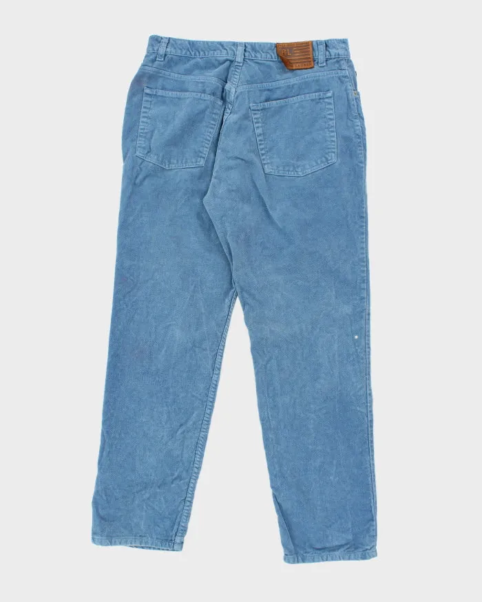 Vintage 90s Ralph Lauren Polo Jeans Blue Corduroy Trousers - W34 L30 sold by Rokit product image thumbnail 2