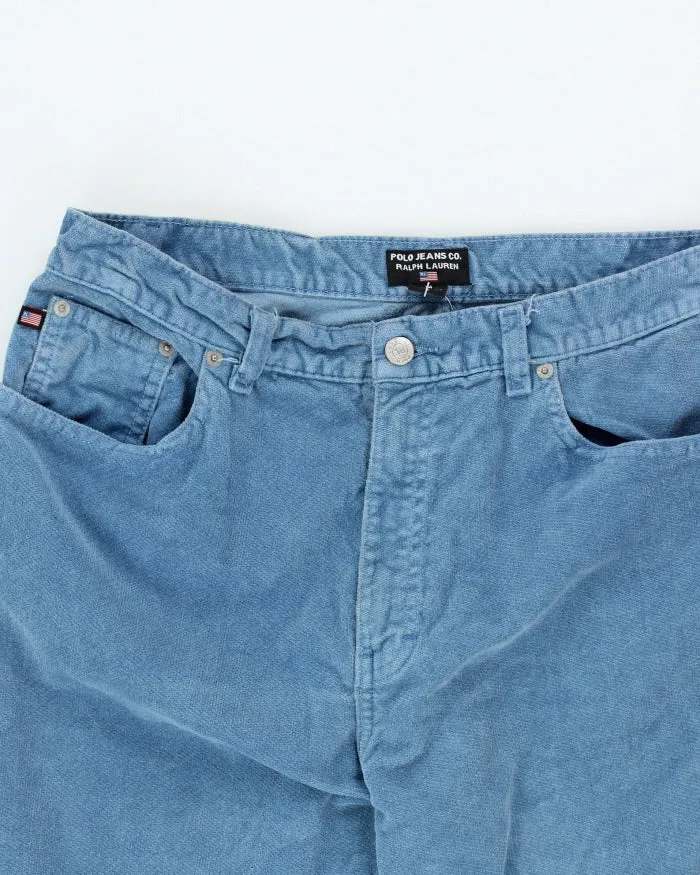 Vintage 90s Ralph Lauren Polo Jeans Blue Corduroy Trousers - W34 L30 sold by Rokit product image thumbnail 4
