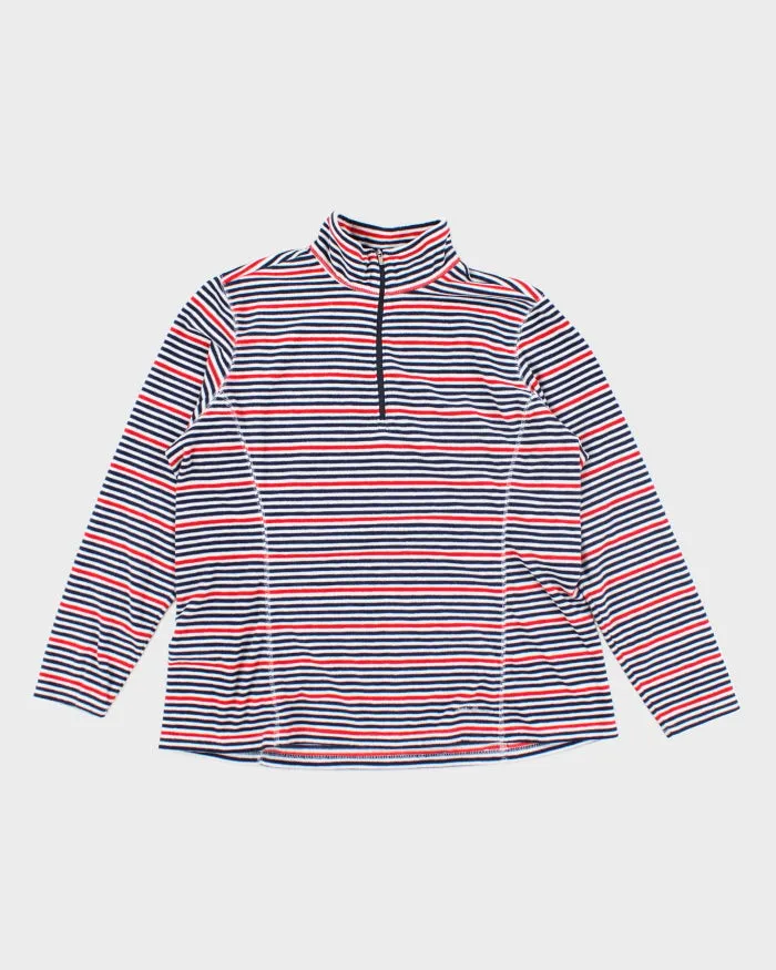 Eddie Bauer Striped Quarter-Zip Fleece - XL sold by Rokit