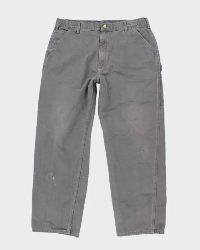Vintage 90s Carhartt Grey Workwear Trousers - W38 L32 sold by Rokit