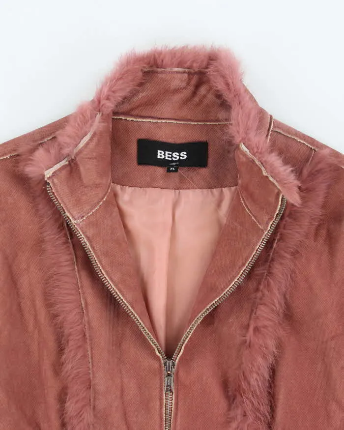 Vintage Y2K Bess Suede Textured Zip Up Jacket - XL sold by Rokit product image thumbnail 3