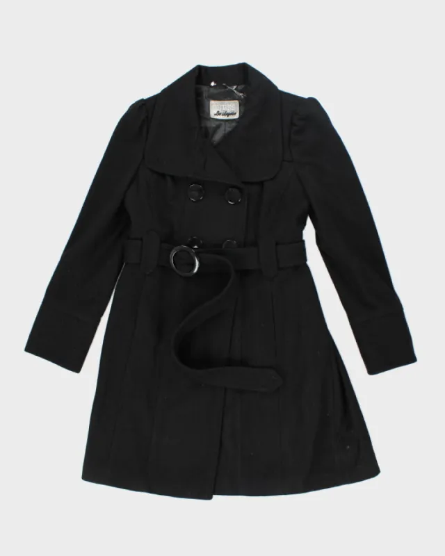 Vintage Guess Black Wool Blend Coat - L sold by Rokit