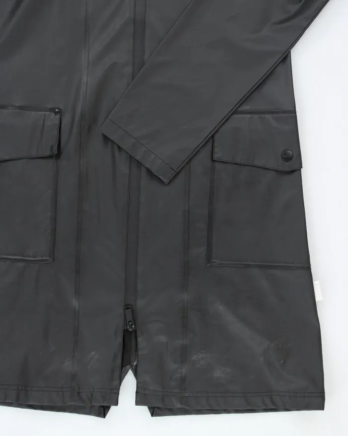 Rains Black Long Waterproof Hooded Jacket - XS sold by Rokit product image thumbnail 4