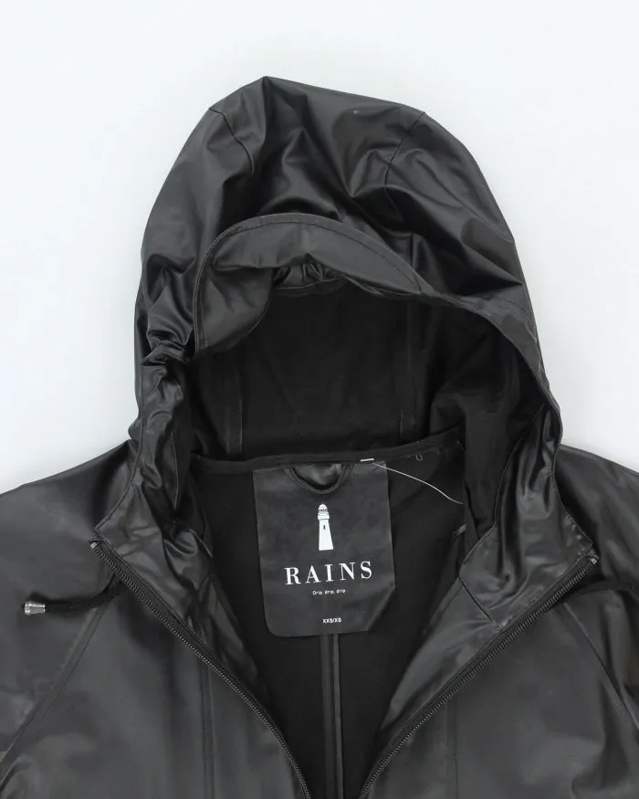 Rains Black Long Waterproof Hooded Jacket - XS sold by Rokit product image thumbnail 3