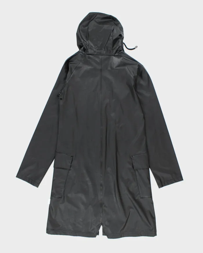 Rains Black Long Waterproof Hooded Jacket - XS sold by Rokit product image thumbnail 2