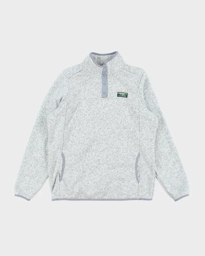 L.L.Bean Grey Quarter-Button Fleece - L sold by Rokit