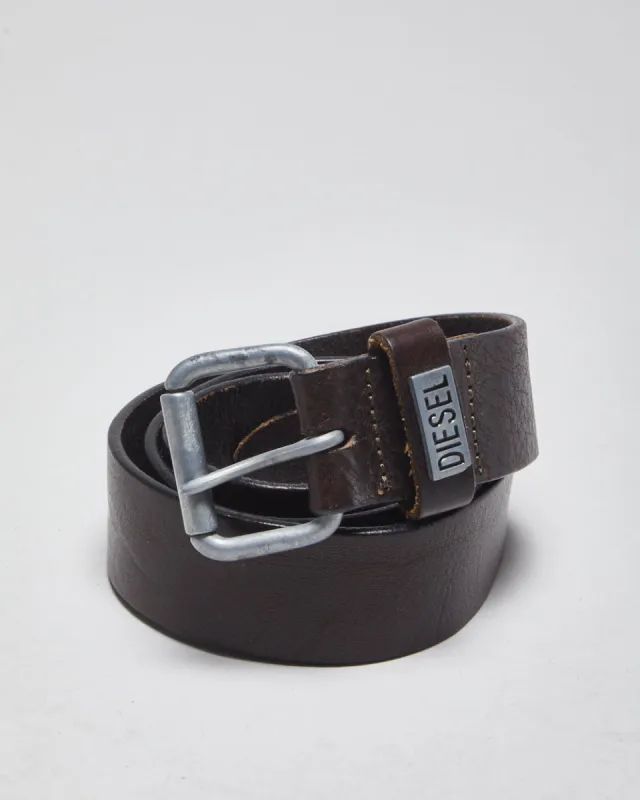 Vintage Diesel Brown Leather Belt - W28-32 sold by Rokit
