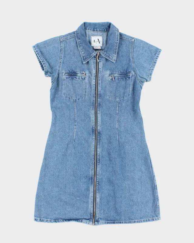 Vintage 90s Denim Zip-Up dress - s sold by Rokit