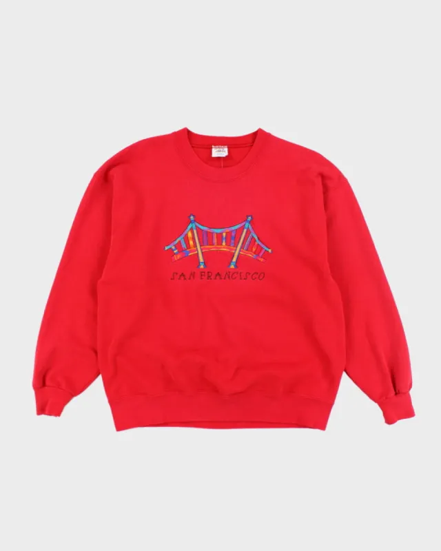 Vintage 90's Embroidered San Francisco Sweatshirt - M made by Rokit