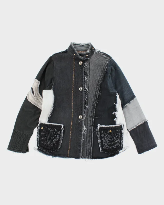 Y2k 00s Denna Gauthier Patchwork Distressed Denim Jacket - S sold by Rokit