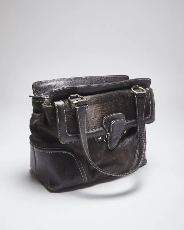 Vintage Talbots Brown Leather Hide Handbag sold by Rokit