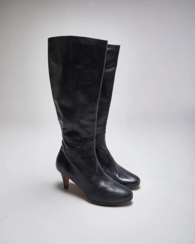 Cole Hann x Nike Air Black Leather Heeled Boots - UK4 sold by Rokit