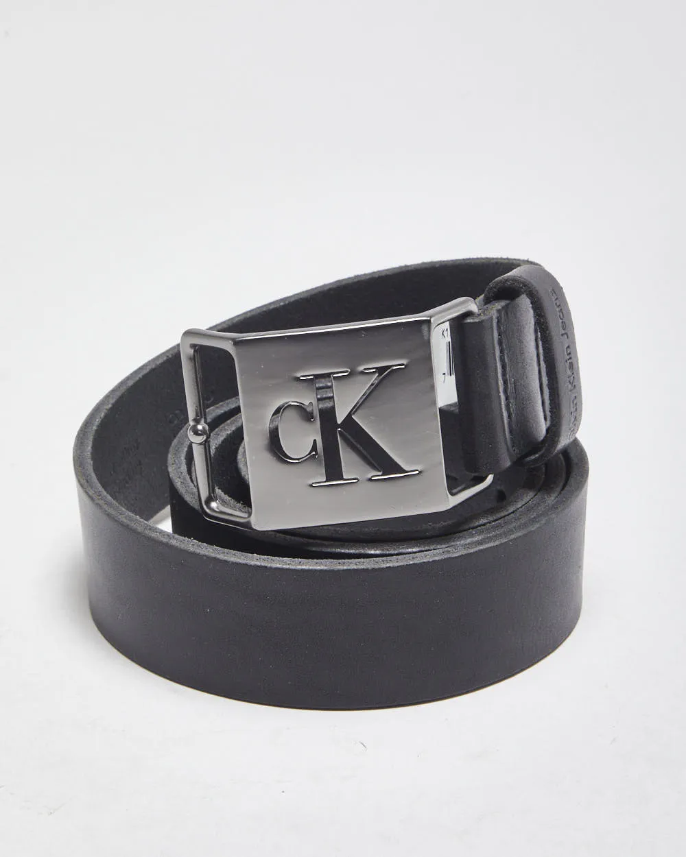 Calvin Klein Black Leather Belt - W33-W37 sold by Rokit