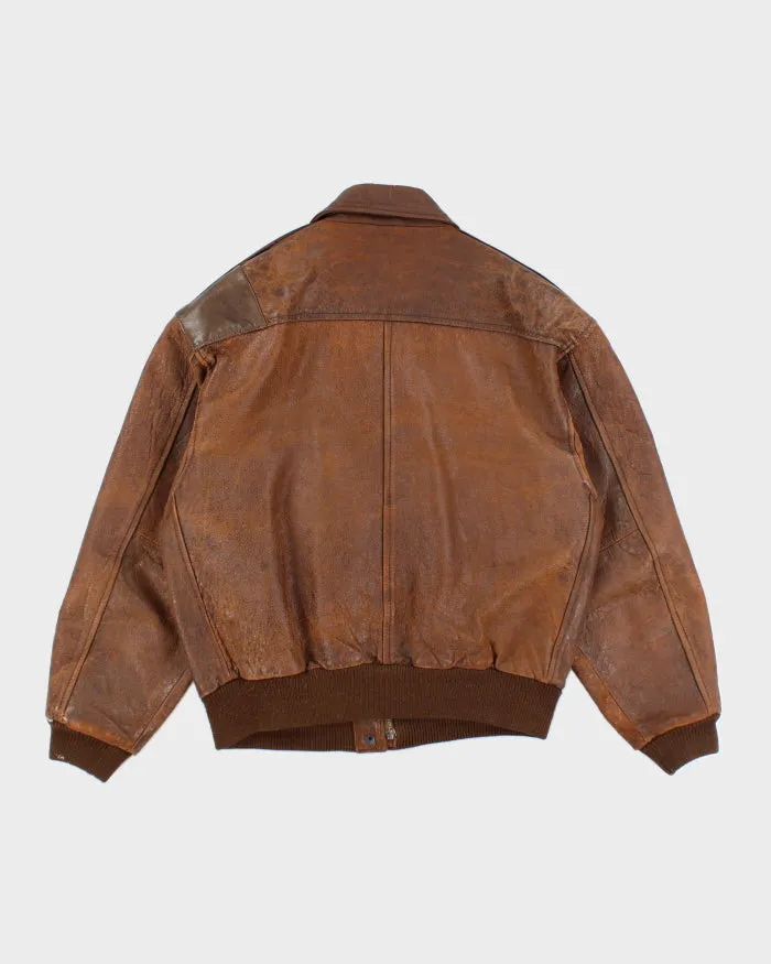 Vintage Brown Leather Jacket - M sold by Rokit product image thumbnail 2
