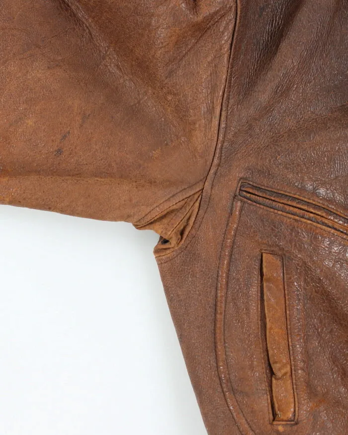 Vintage Brown Leather Jacket - M sold by Rokit product image thumbnail 5