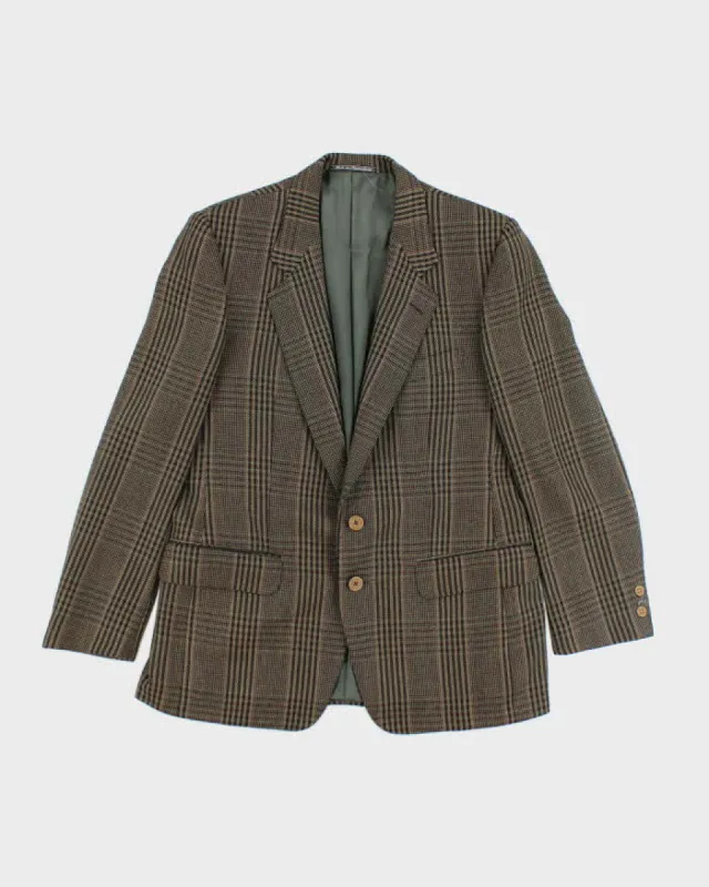 Vintage 90's Wool & Cashmere Patterned Suit Jacket - L sold by Rokit