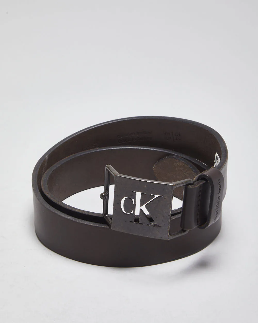 Calvin Klein Brown Leather Belt - W32-W36 sold by Rokit