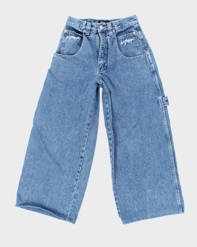 Vintage Y2K Extreme Baggy Heavyweight Light Wash Jeans - W24 L22 sold by Rokit