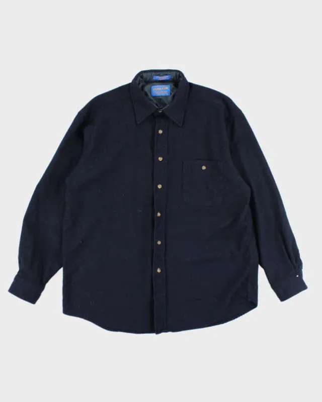 Vintage 80's Pendleton Plain Wool Button Up Shirt - L sold by Rokit