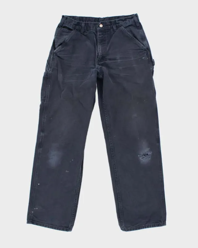 Vintage 00s Carhartt Navy Workwear Trousers - W30 L31 sold by Rokit